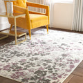SAFAVIEH Adirondack Collection Accent Rug - 3 x 5, Ivory & Purple, Floral Design, Non-Shedding & Easy Care, Ideal for High Tra