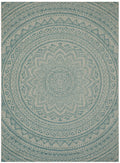Safavieh Courtyard Collection 8' X 11' Light Grey / Aqua Cy8734 Indoor/ Outdoor Waterproof Easy Cleaning Patio Backyard Mudroom Area Rug