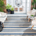 SAFAVIEH Courtyard Collection Area Rug - 9' x 12', Beige & Blue, Non-Shedding & Easy Care, Indoor/Outdoor & Washable-Ideal for P