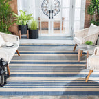 SAFAVIEH Courtyard Collection Area Rug - 9' x 12', Beige & Blue, Non-Shedding & Easy Care, Indoor/Outdoor & Washable-Ideal for P