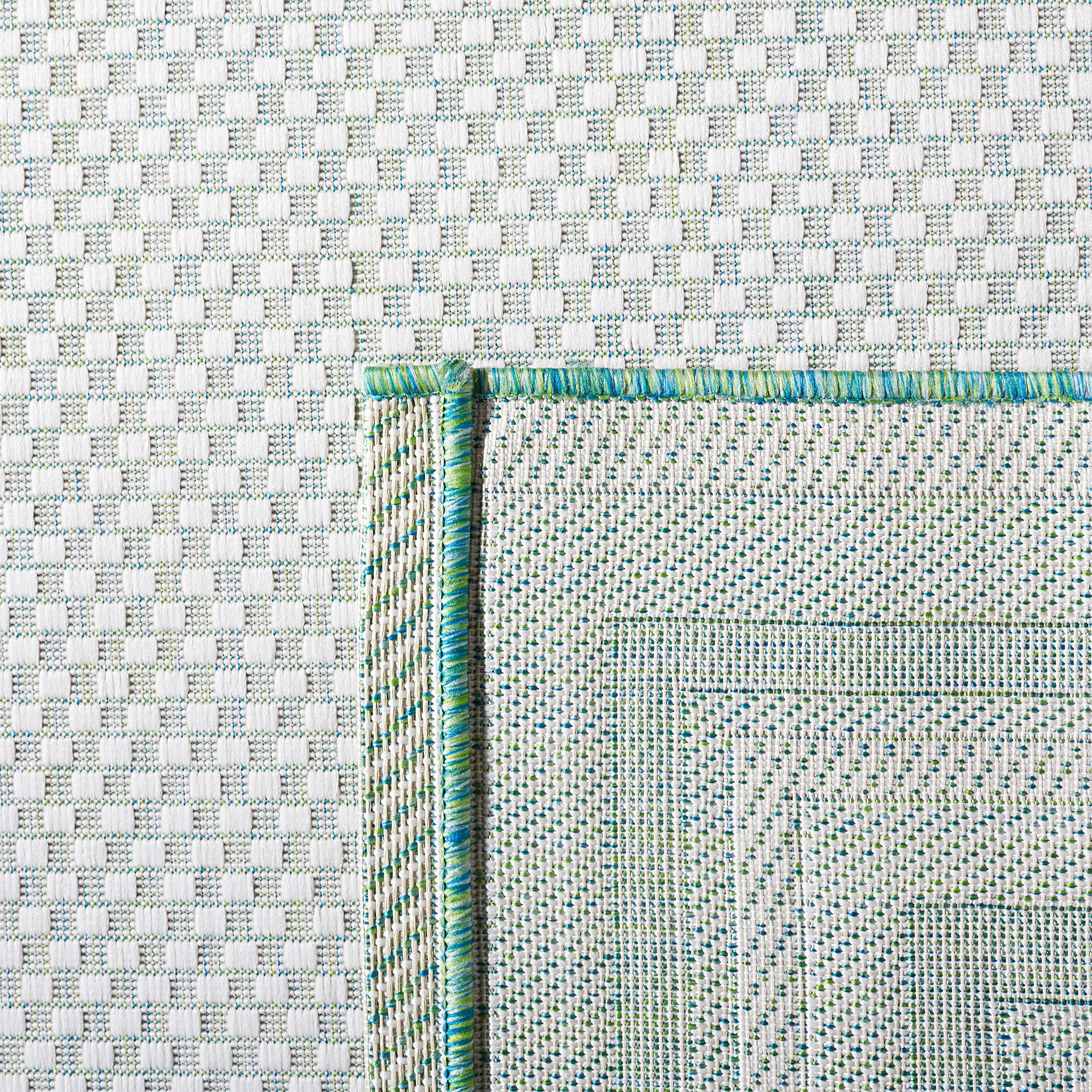 Safavieh Courtyard Collection Area Rug - 9' X 12', Ivory & Green, Non-Shedding & Easy Care, Indoor/Outdoor & Washable-Ideal For