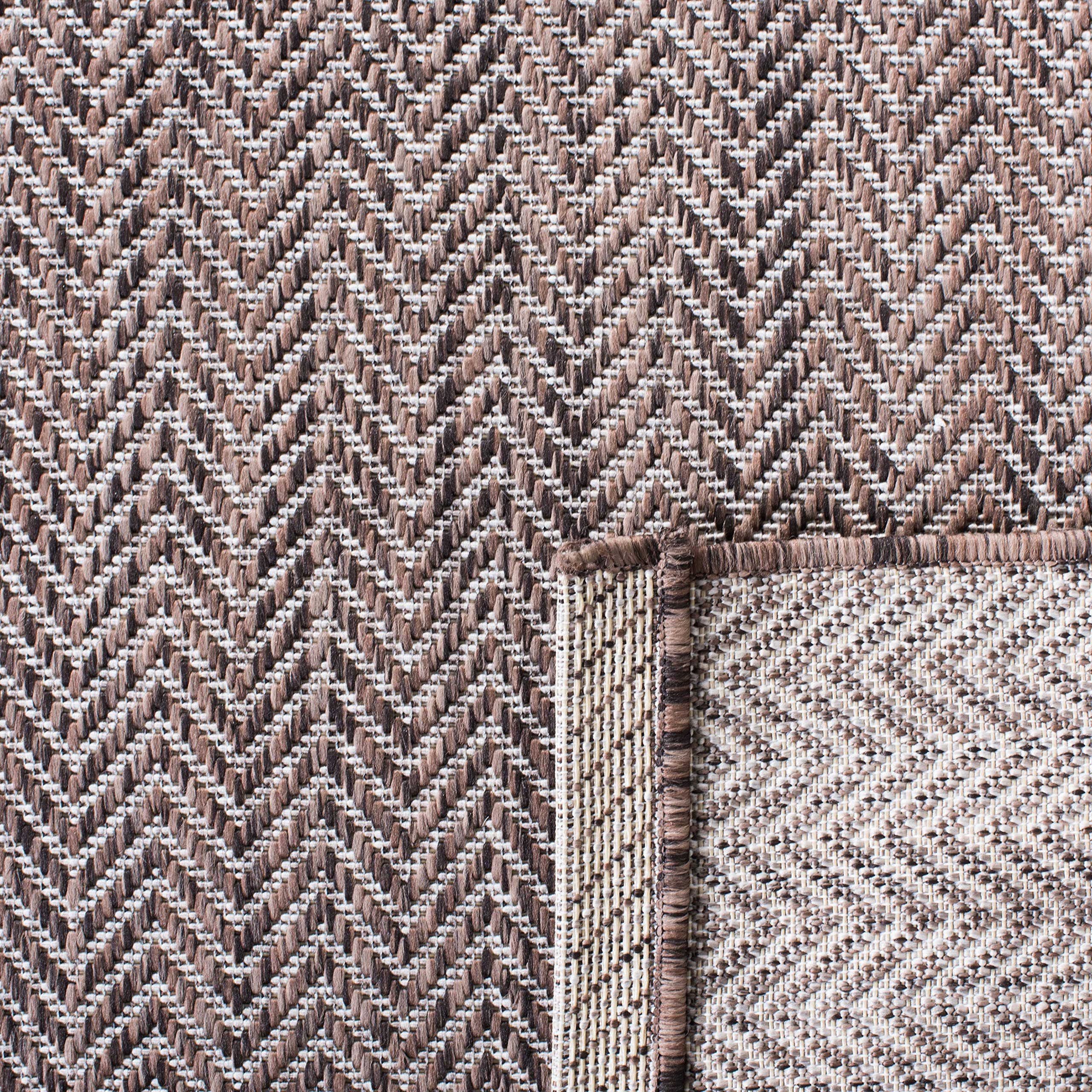 Safavieh Courtyard Collection Area Rug - 8' X 11', Brown & Beige, Non-Shedding & Easy Care, Indoor/Outdoor & Washable-Ideal For