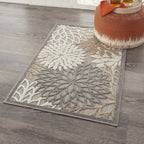 Nourison Aloha Indoor/Outdoor Area Rug 2' 8' X 4', Natural, Rectangular Tropical Botanical Easy-Cleaning Non Shedding Bed Room Living Room Dining Room Deck Backyard Patio