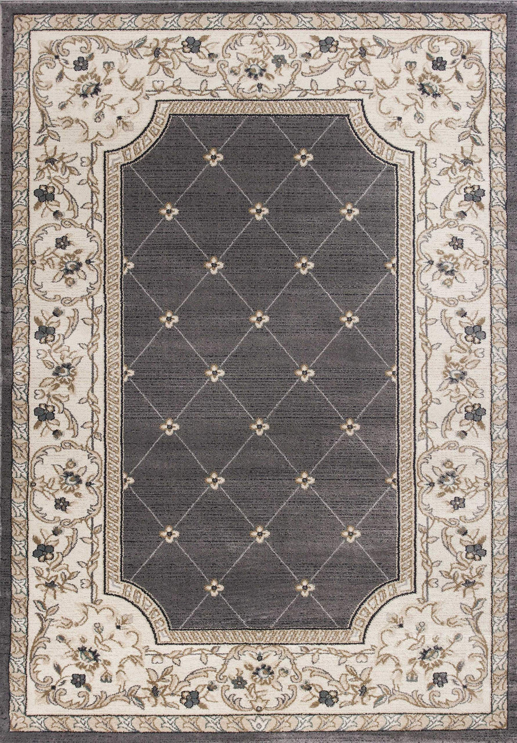 HomeRoots 9' x 12' Polypropylene Grey or Ivory Area Rug