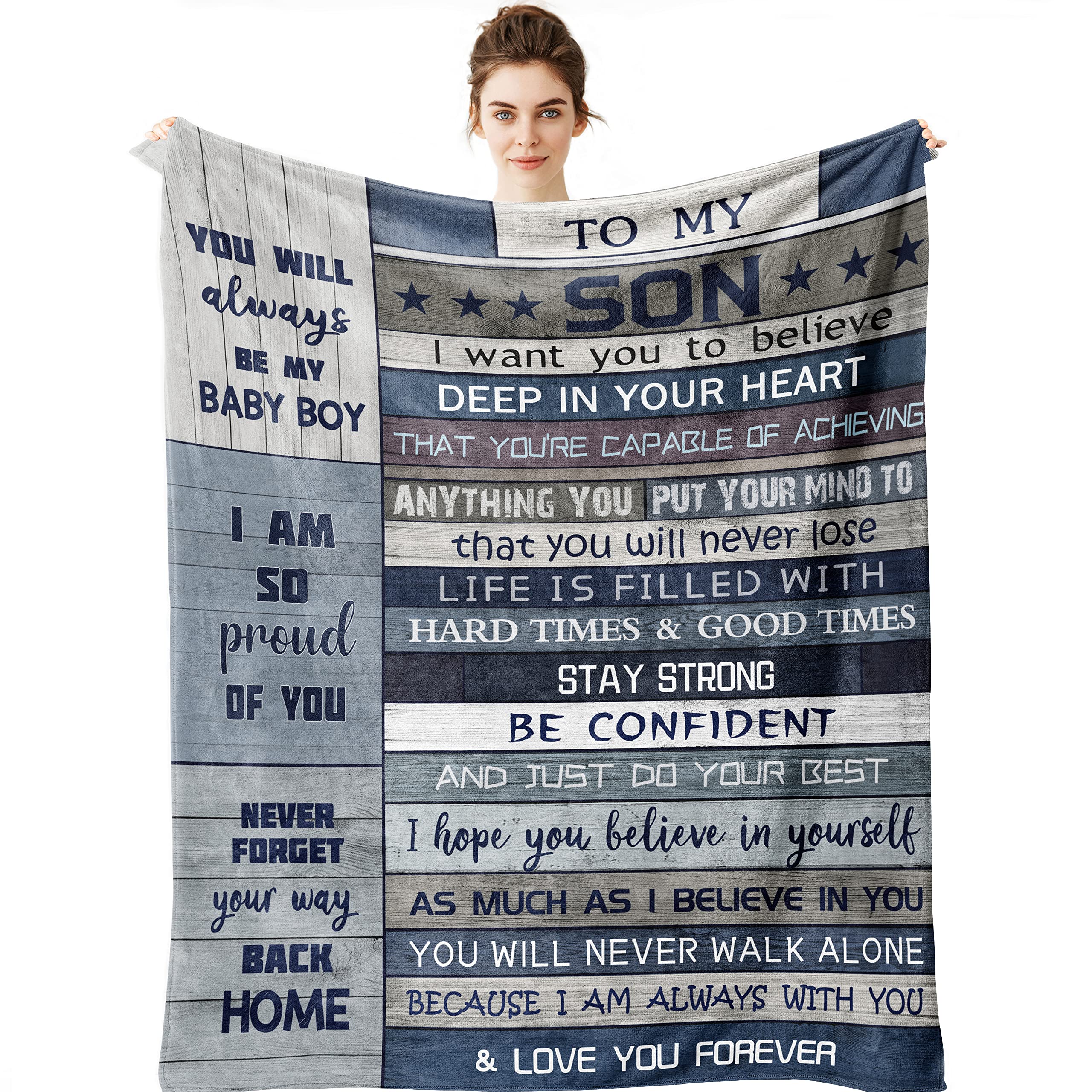Yamco Son Gifts Blanket - Gifts For Son - Birthday Gifts For Son Throw Blankets 50'X 40' - Son Gifts From Mom Dad - Wedding Gi