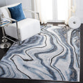 SAFAVIEH Craft Collection Area Rug - 4 Square, Blue & Grey, Modern Abstract Design, Non-Shedding & Easy Care, Ideal for High Tr