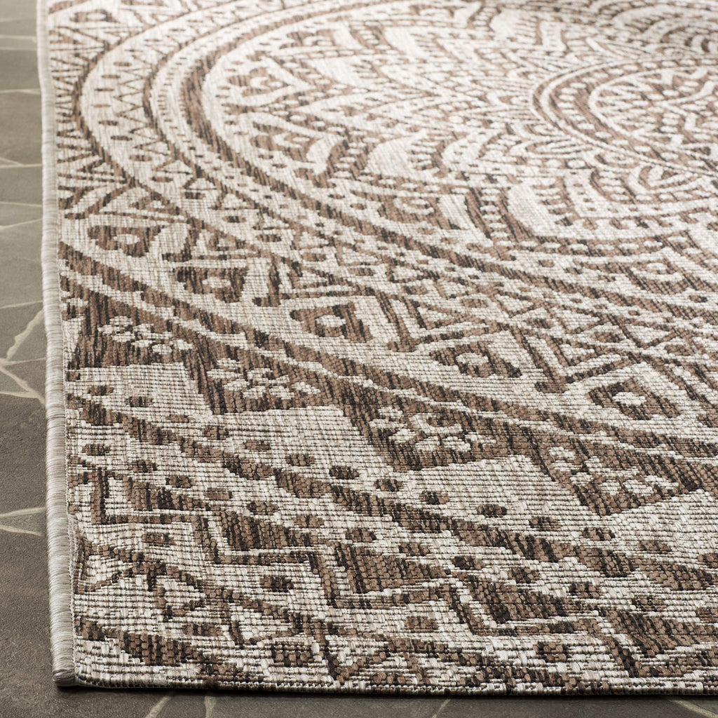 Safavieh Courtyard Collection 2'3' X 8' Light Grey / Aqua Cy8734 Indoor/ Outdoor Waterproof Easy Cleaning Patio Backyard Mudroom Runner Rug