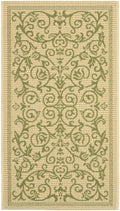 Safavieh Courtyard Collection Accent Rug - 2' X 3'7', Natural & Olive, Indoor/Outdoor & Washable, Ideal For High Traffic Areas