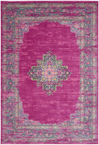 Nourison Passion Fuchsia 9' X 12' Area Rug, Boho, Traditional, Easy Cleaning, Non Shedding, Bed Room, Living Room, Hallway (9X12)