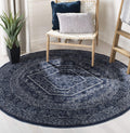 SAFAVIEH Adirondack Collection 4 Round Navy/Ivory ADR108N Oriental Medallion Non-Shedding Dining Room Entryway Foyer Living Roo