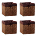 Trademark Innovations Foldable Storage Basket Brown 12L x 12W x 12H