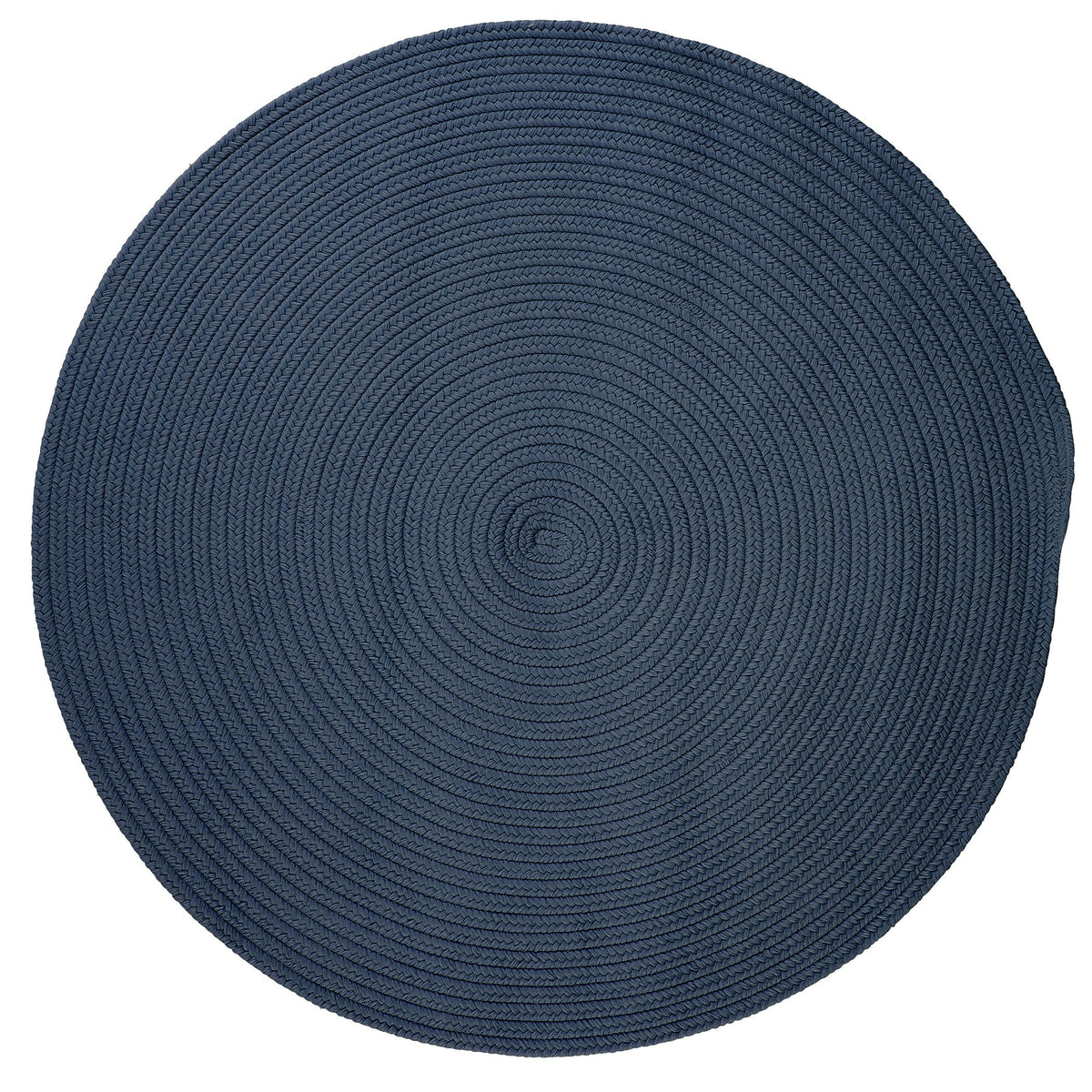 Boca Raton Polypropylene Braided Round Rug, 8-Feet, Lake Blue