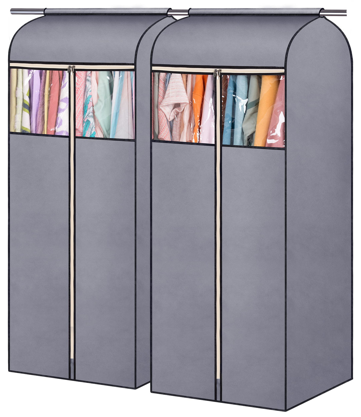 SLEEPING LAMB 60'' Hanging Garment Bags for Closet Storage Sealed Completely Jackets Coats Suits Clothes Rack Cover for Wardrobe