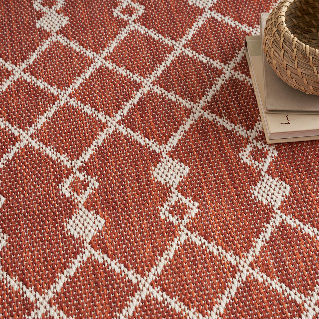 Nourison Positano Indoor/Outdoor Terracotta 5' X 7' Area Rug, Easy- Cleaning, Non Shedding, Bed Room, Living Room, Dining Room, Deck, Backyard, Patio (5X7)