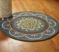 Trade AM Dazzle Round Floral Area Rug, 6 by 6-Feet, Blue