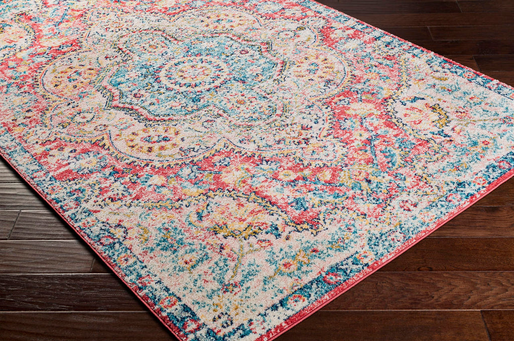 Livabliss Romaine Vintage Medallion Area Rug,2' X 3', Rose/Navy