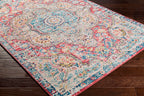 Livabliss Romaine Vintage Medallion Area Rug,2' X 3', Rose/Navy