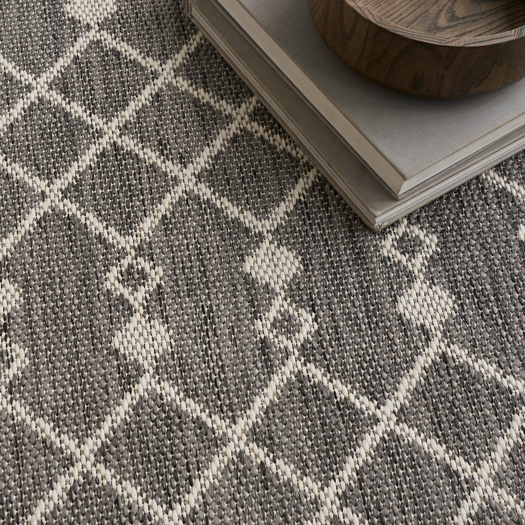 Nourison Positano Indoor/Outdoor Charcoal 6' X 9' Area Rug, Easy Cleaning, Non Shedding, Bed Room, Living Room, Dining Room, Deck, Backyard, Patio (6X9)
