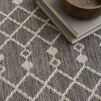 Nourison Positano Indoor/Outdoor Charcoal 7' X 10' Area Rug, Easy Cleaning, Non Shedding, Bed Room, Living Room, Dining Room, Deck, Backyard, Patio (7X10)