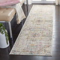 SAFAVIEH Madison Collection Runner Rug - 22 x 16, Grey & Gold, Boho Chic Medallion Distressed Design, Non-Shedding & Easy Care