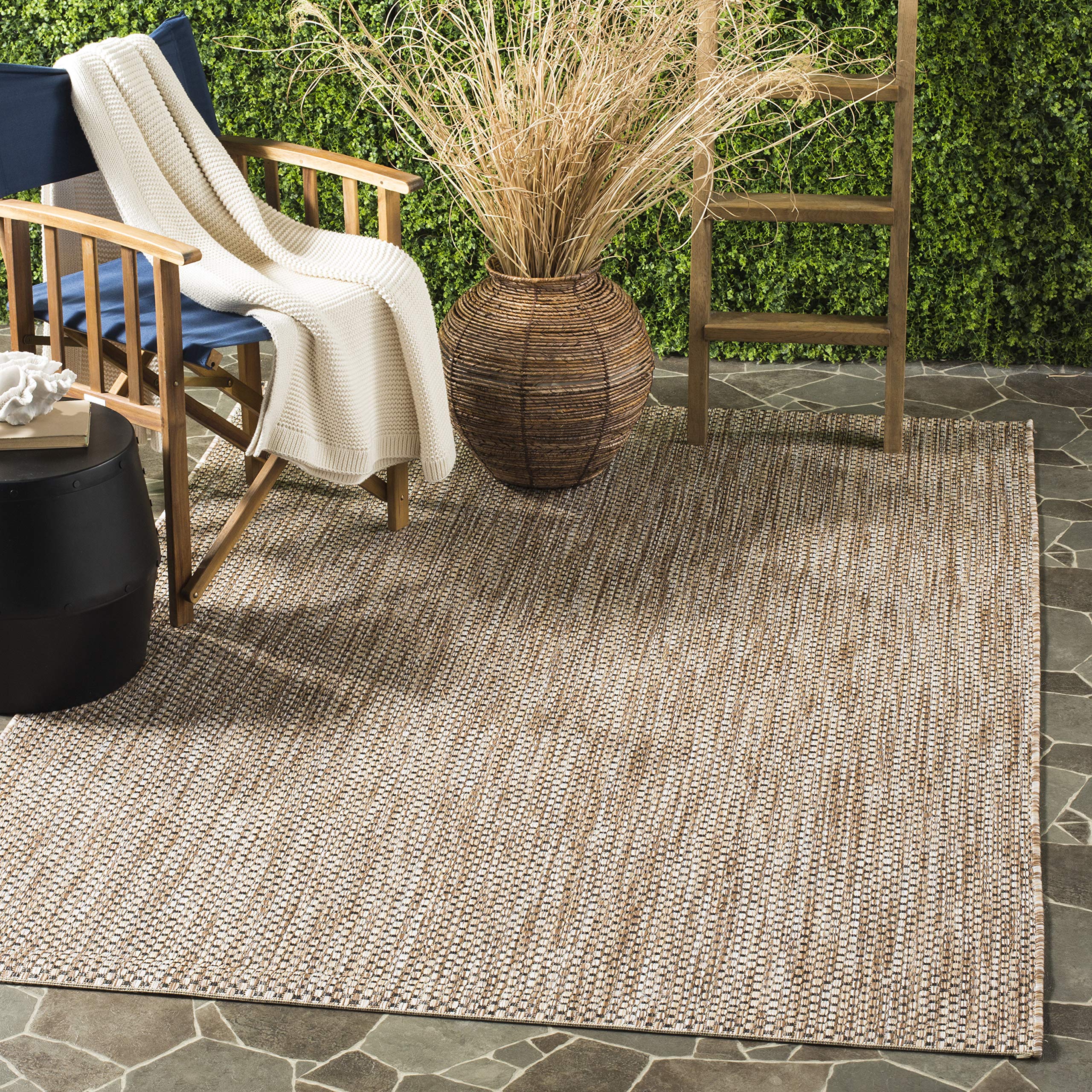 Safavieh Courtyard Collection 2'7' X 5' Natural/Black Cy8521 Indoor/ Outdoor-Waterproof Easy-Cleaning Patio Backyard Mudroom Ar
