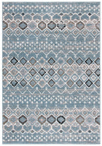 Safavieh Amsterdam Collection Accent Rug - 3' X 5', Blue & Ivory, Moroccan Boho Design, Non-Shedding & Easy Care, Ideal For High