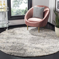 SAFAVIEH Berber Shag Collection Area Rug - 9' Round, Grey Blue & Cream, Modern Abstract Design, Non-Shedding & Easy Care, 1.2-in