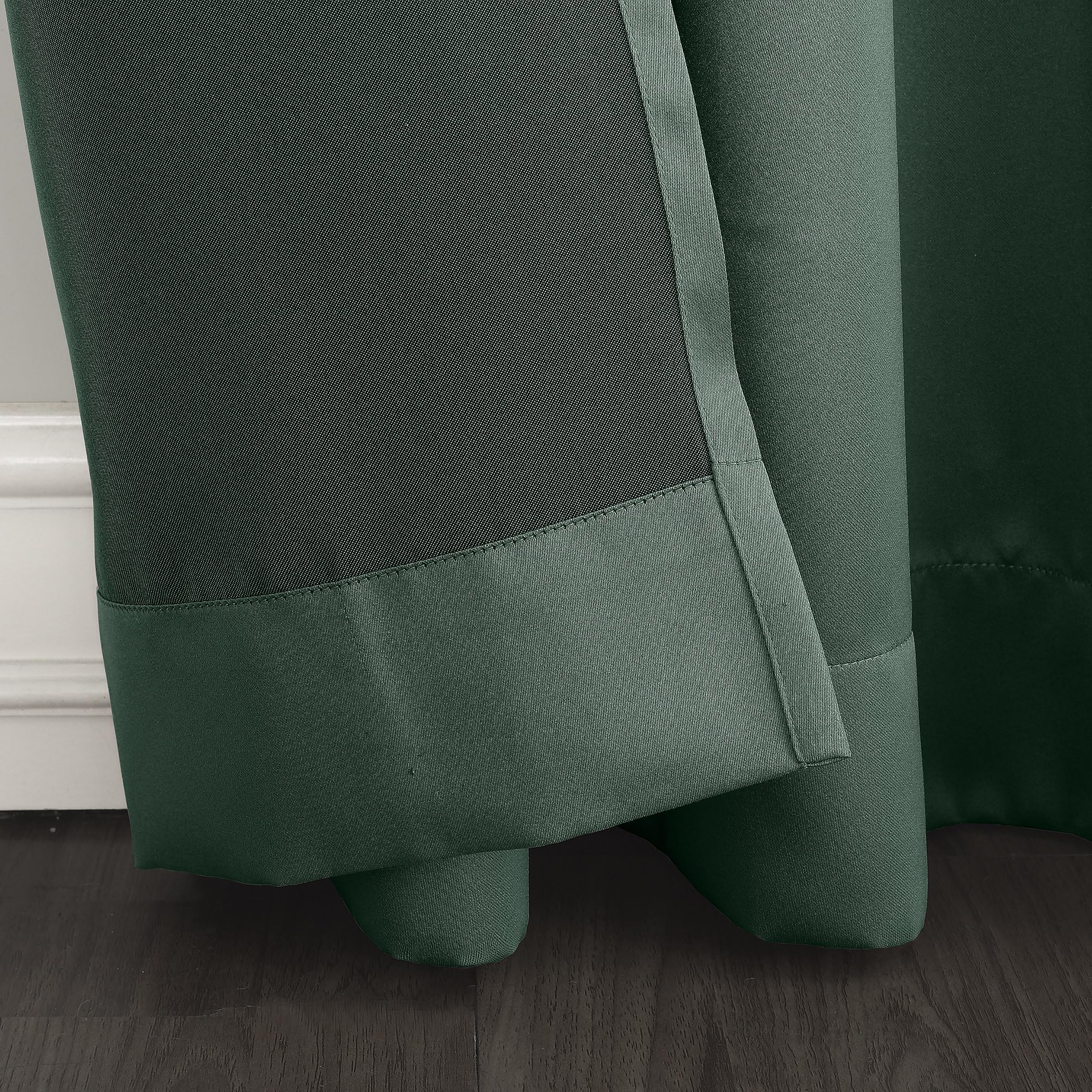 Sun Zero Barrow 2-Pack Energy Saving Grommet Curtain Panel Pair, 54'' X 54, Everglade Green