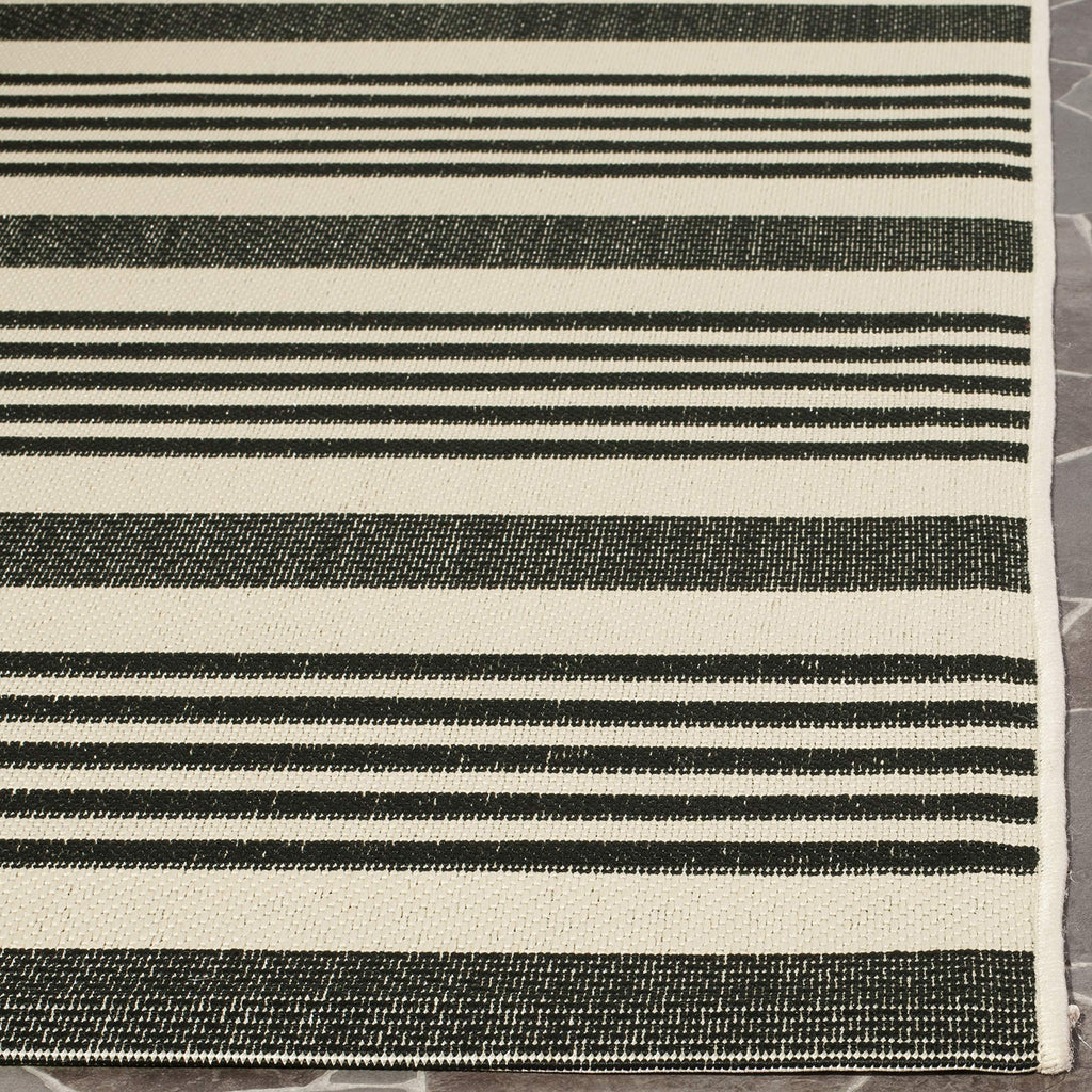 Safavieh Courtyard Collection Area Rug - 8' X 10', Terracotta & Beige, Stripe Design, Non-Shedding & Easy Care, Indoor/Outdoor &