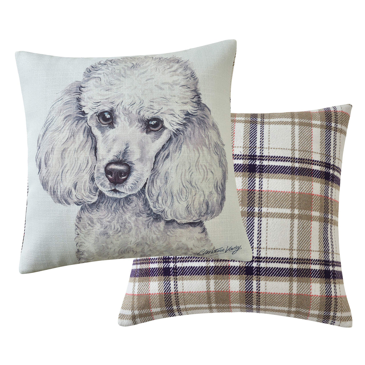 Maturi Mini Poodle Filled Dog Cushion-43 X 43Cm / 17 X 17-Inch, Multi-Colored