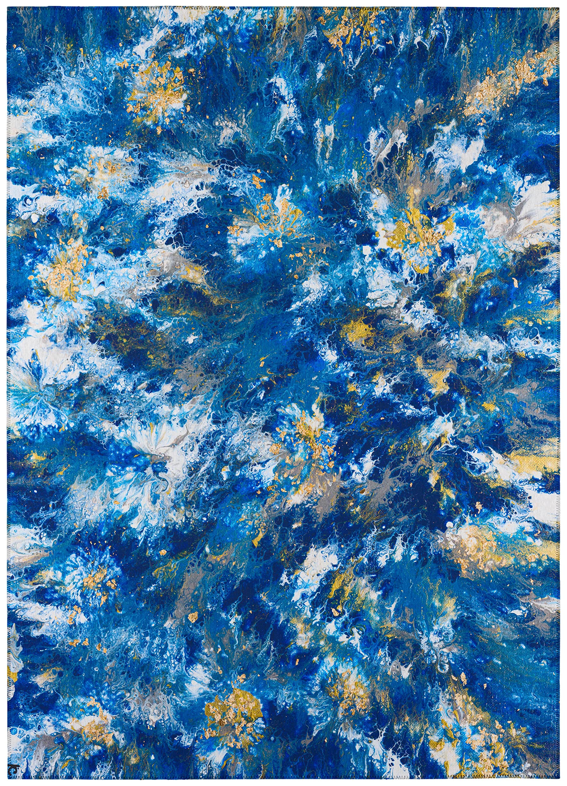 Addison Rugs Karina Akc47 Blue 3' X 5' Indoor Outdoor Area Rug, Easy Clean, Machine Washable, Non Shedding, Bedroom, Entry, Living Room, Dining Room, Kitchen, Patio Rug