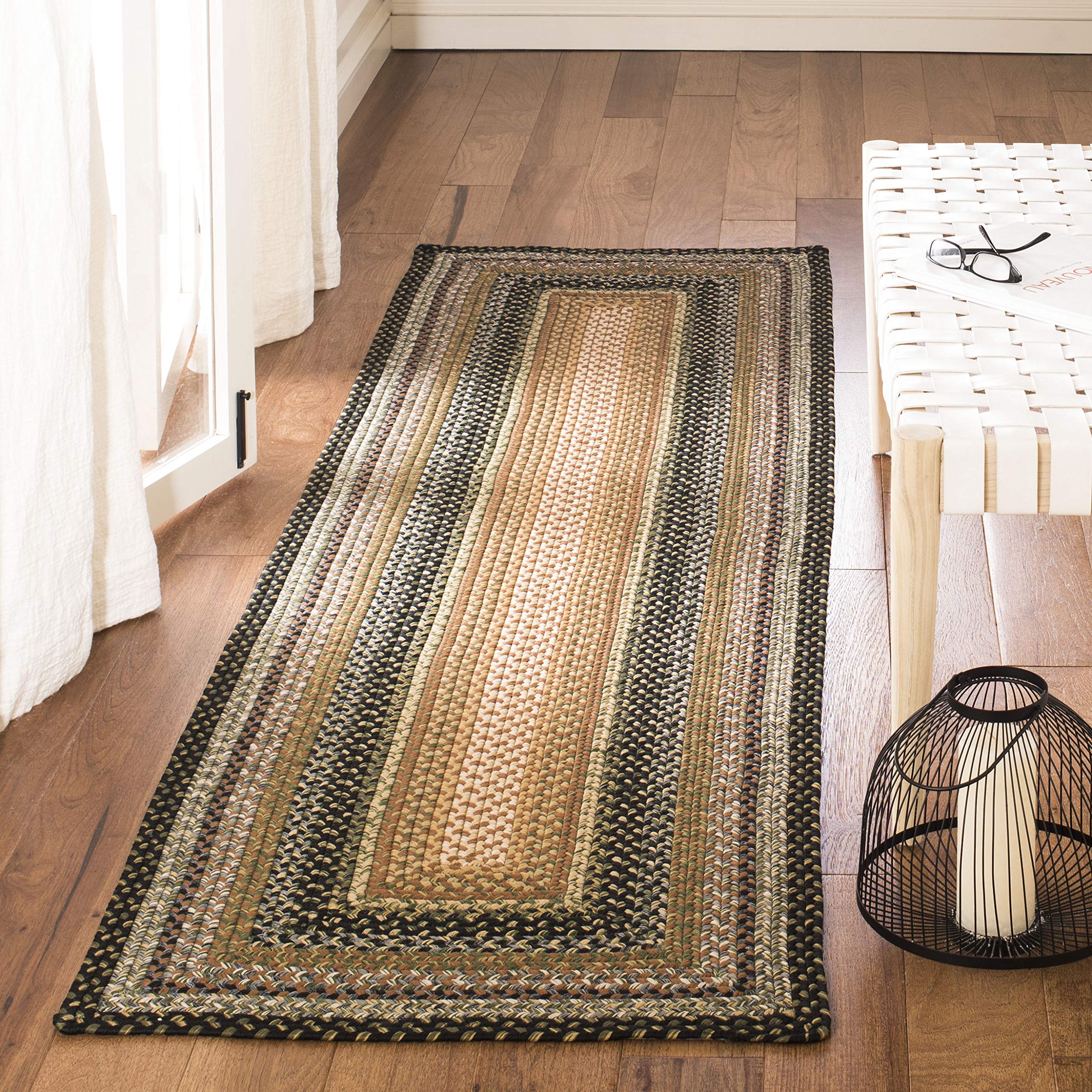 SAFAVIEH Braided Collection 23 x 10 Multi BRD308A Handmade Country Cottage Reversible Runner Rug
