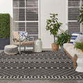 Nourison Positano Indoor/Outdoor Black 9' X 12' Area Rug, Easy Cleaning, Non Shedding, Bed Room, Living Room, Dining Room, Backy