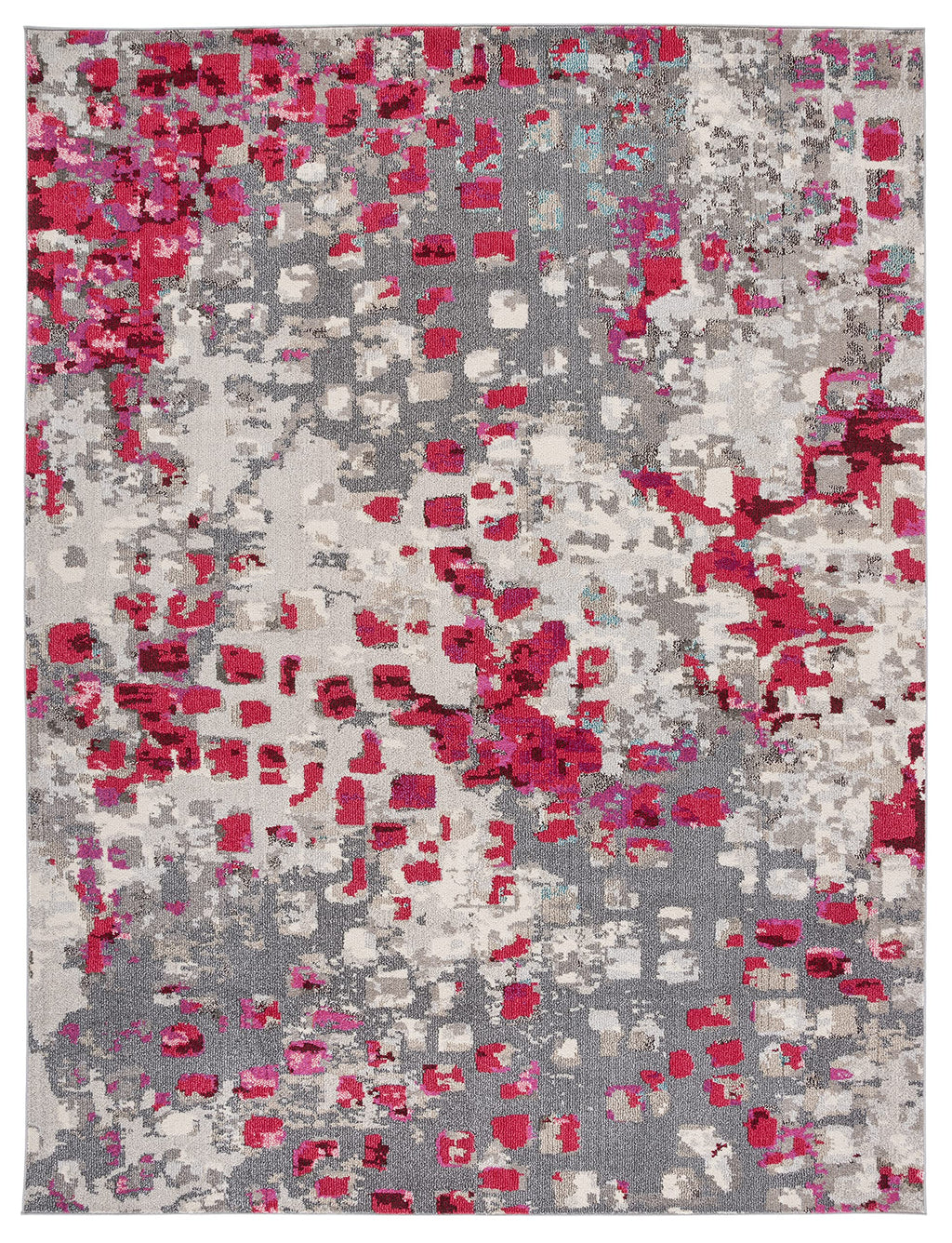 Safavieh Madison Collection Area Rug - 10' X 14', Grey & Red, Boho Abstract Distressed Design, Non-Shedding & Easy Care, Ideal F