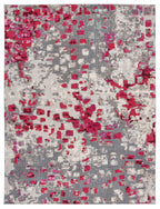 Safavieh Madison Collection Area Rug - 6' X 9', Grey & Red, Boho Abstract Distressed Design, Non-Shedding & Easy Care, Ideal For