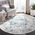 SAFAVIEH Madison Collection 11 Round Turquoise/Ivory MAD603K Oriental Snowflake Medallion Distressed Non-Shedding Dining Room E