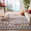 SAFAVIEH Amsterdam Collection 9 Square Light Grey/Multi AMS108G Moroccan Boho Non-Shedding Living Room Bedroom Dining Home Offi