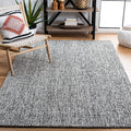 SAFAVIEH Abstract Collection Area Rug - 6' Square, Black & Ivory, Handmade Wool, Ideal for High Traffic Areas in Living Room, Be