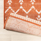 Jonathan Y Smb108P-4 Ourika Moroccan Geometric Textured Weave Indoor Outdoor Area-Rug, Bohemian Rustic Scandinavian Easy-Cleaning,Bedroom,Kitchen,Backyard,Patio,Non Shedding, 4 X 6, Orange/Cream