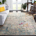 SAFAVIEH Madison Collection Area Rug - 67 Square, Grey & Gold, Boho Abstract Distressed Design, Non-Shedding & Easy Care, Ideal