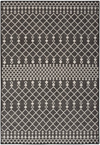Nourison Positano Indoor/Outdoor Black 4' X 6' Area Rug, Easy Cleaning, Non Shedding, Bed Room, Living Room, Dining Room, Deck, Backyard, Patio (4X6)