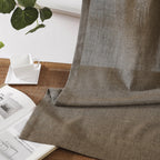 Central Park Linen Grommet Semi Sheer Curtain Panel 102 Inches Long For Living Room, Flax Linen Blended Farmhouse Rustic Light F