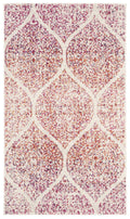 SAFAVIEH Madison Collection Accent Rug - 23 x 4, Cream & Fuchsia, Glam Trellis Distressed Design, Non-Shedding & Easy Care, Id