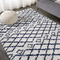 JONATHAN Y SHG104B-4 Sineu Moroccan Diamond Shag Indoor Area-Rug Bohemian Contemporary Modern Geometric Easy-Cleaning High Traff