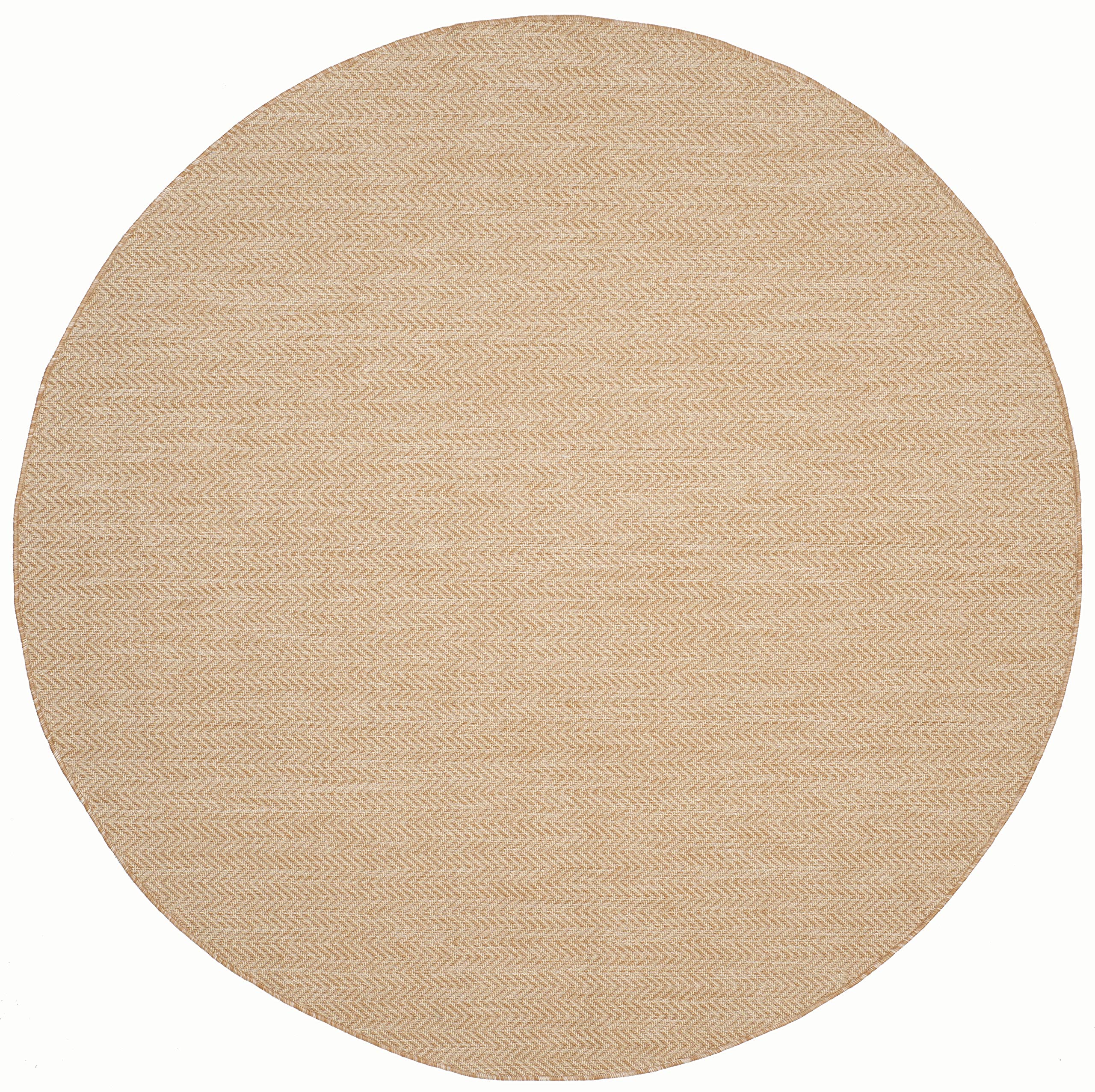 Safavieh Courtyard Collection Area Rug - 10' Round, Black & Beige, Non-Shedding & Easy Care, Indoor/Outdoor & Washable-Ideal For Patio, Backyard, Mudroom (Cy8022-36621)
