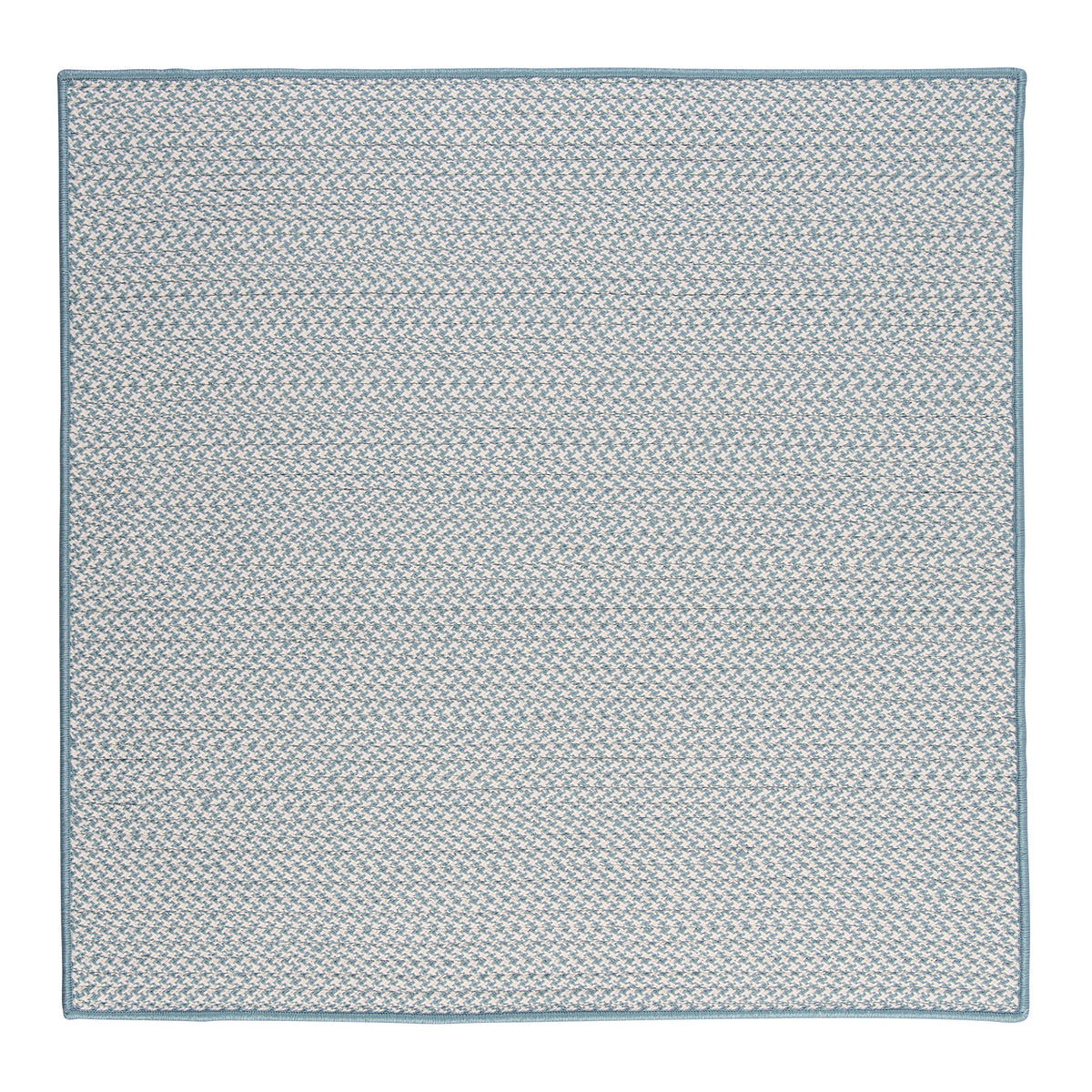 Outdoor Houndstooth Tweed Square Rug, 6-Feet, Sea Blue