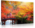 Japanese Autumn Leaves Trees Canvas Wall Art Picture Print (18X12)