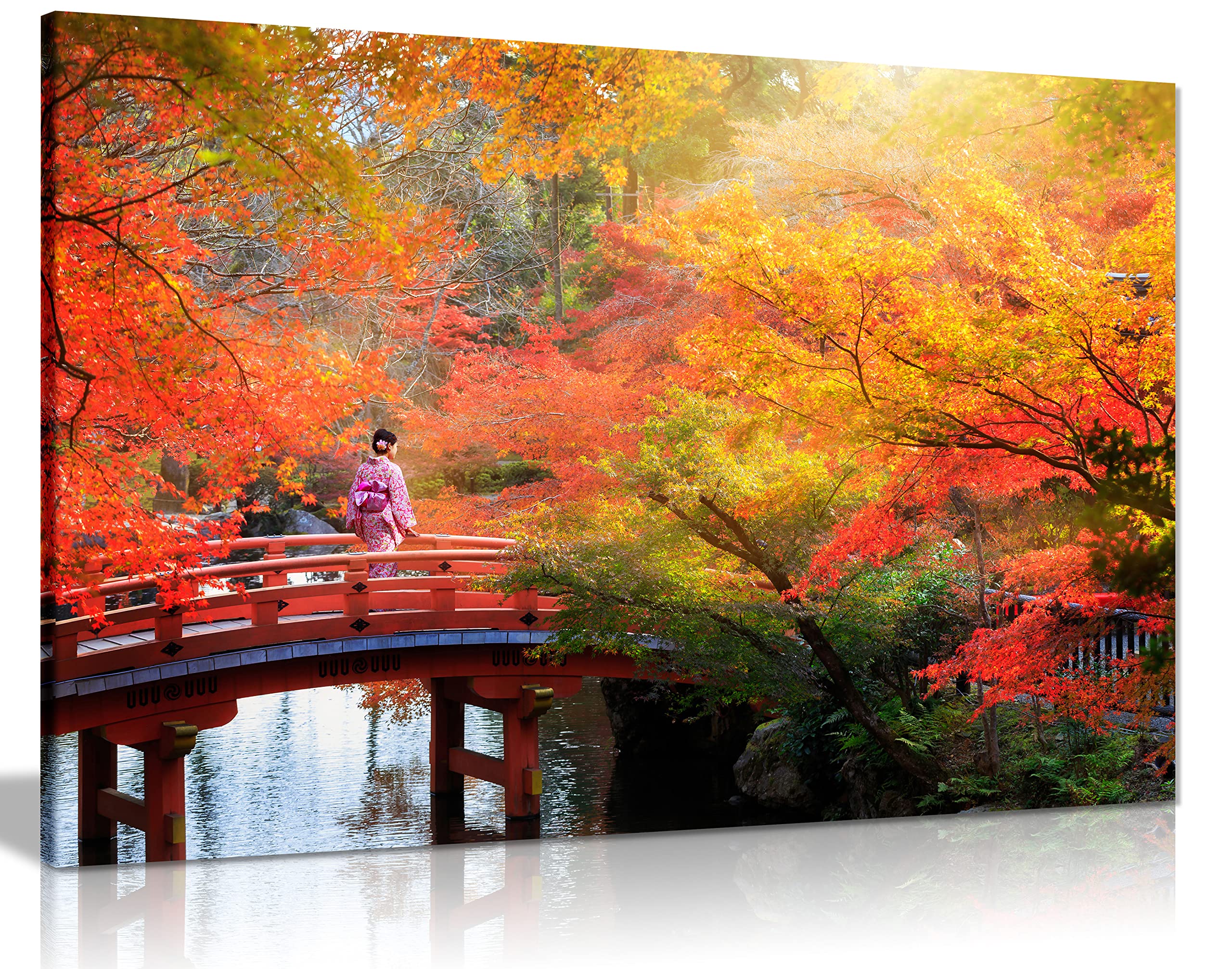 Panther Print, Canvas Wall Art, Pictures for Living Room and Bedroom, Modern Prints in Frames, Japanese Autumn Leaves Trees Canv