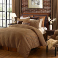 Paseo Road Clifton Rustic Bedding, 3 Piece King Size Comforter Set, Brown Woven Twill Plaid Pattern Bed Set, Classic Traditional