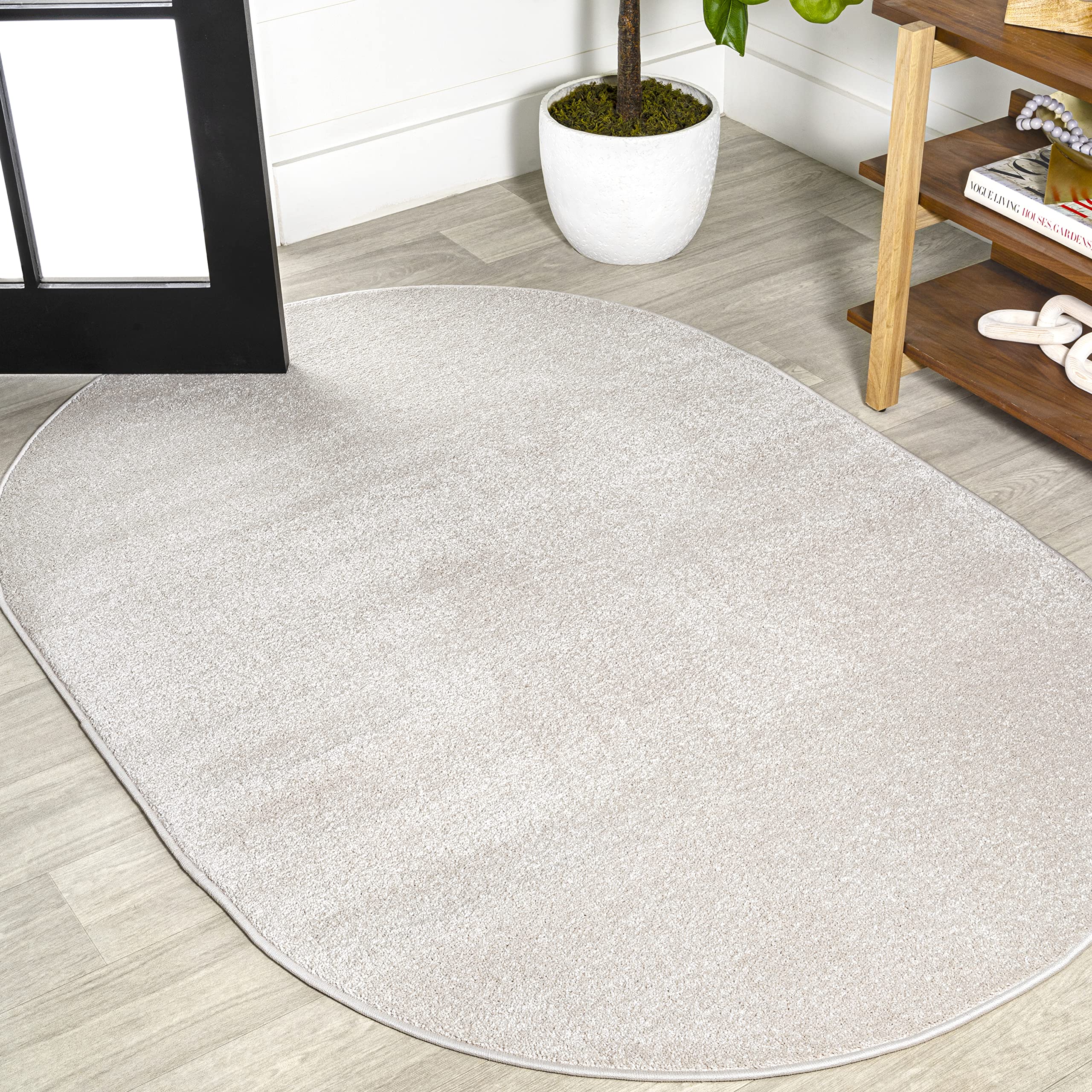 JONATHAN Y SEU100D-5OV Haze Solid Low-Pile Indoor Area Rug, Coastal, Bohemian, Minimalist, Classic, Casual for Bedroom,Kitchen,L